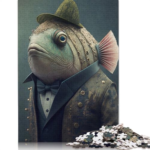 Fish Man Puzzles 1000 Teile Schwer Puzzle Spielzeug Lernspiel Impossible Herausforderung Spielzeug Für Erwachsene Kinder 1000pcs (38x26cm) von POLIUAWS