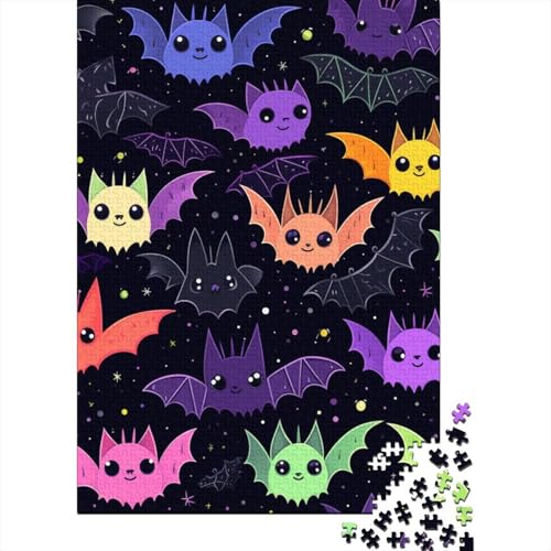 Fledermaus-Puzzle für Erwachsene, 1000 Teile, Holzpuzzle für Erwachsene und Jugendliche ab 12 Jahren, 1000 Teile (75 x 50 cm) von POLIUAWS