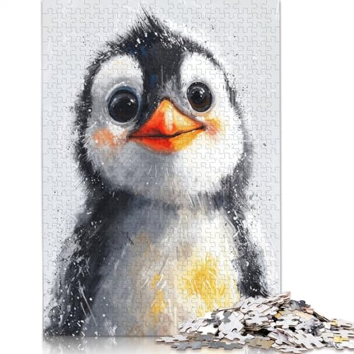 Fluffy Penguin Chick Puzzles 1000 Teile Schwer Puzzle Spielzeug Lernspiel Impossible Herausforderung Spielzeug Für Erwachsene Kinder 1000pcs (38x26cm) von POLIUAWS