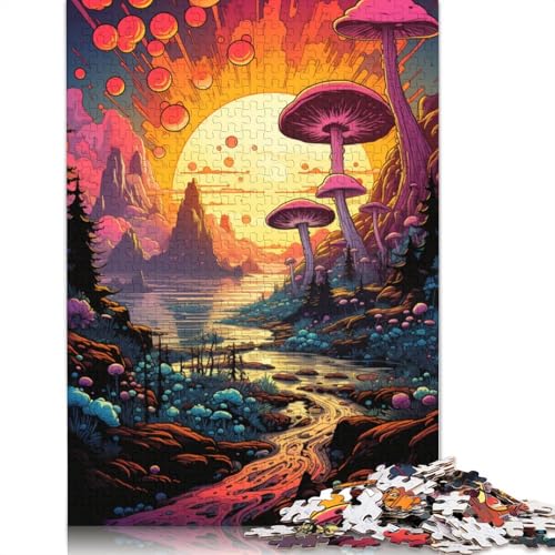 Fluss unter Sonnenuntergang, Denksportaufgabe, 100% recycelter Karton, Puzzle für Kinder und Erwachsene ab 12 Jahren, 1000 Teile (75 x 50 cm) von POLIUAWS