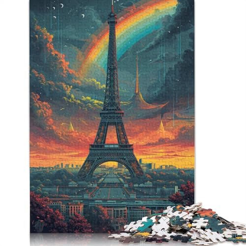 Frankreich Eiffelturm13 Puzzle, Familienspaß, 100% recycelter Karton, Puzzle für Kinder und Erwachsene ab 12 Jahren, 1000 Teile (75 x 50 cm) von POLIUAWS