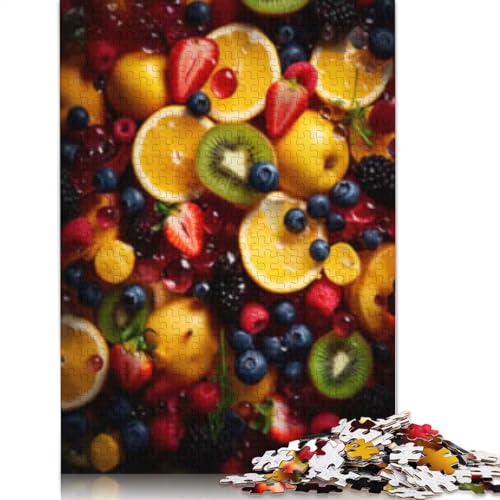 Frischer Obstsalat 1000 Teile Holzpuzzle für Erwachsene Puzzle Weihnachtsgeschenke Lernspiel Herausforderung Spielzeug 1000 Teile (75x50cm) von POLIUAWS