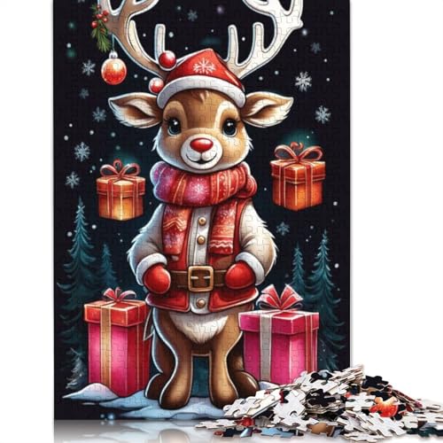 Frohe Weihnachten-Puzzle, 100% recycelter Karton, 100% recycelter Karton, Puzzle für Jungen oder Mädchen, 1000 Teile (75 x 50 cm) von POLIUAWS