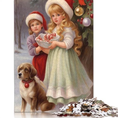 Frohe Weihnachten-Puzzle, 100% recyceltes Kartonpapier, rechteckiges Puzzle für Erwachsene und Kinder, 1000 Teile (38 x 26 cm) von POLIUAWS