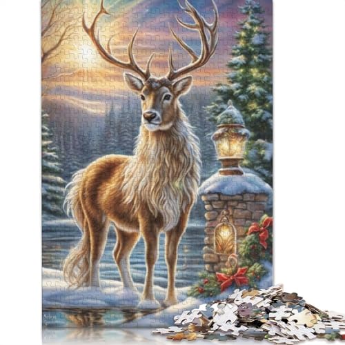Frohe Weihnachten Puzzle, Denksportaufgabe, 100% recycelter Karton, Puzzle für Kinder und Erwachsene ab 12 Jahren, 1000 Teile (38 x 26 cm) von POLIUAWS