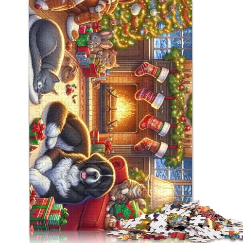 Frohe Weihnachten-Puzzle, einzigartige Heimdekoration, 100% recycelter Karton, Puzzle für Erwachsene, 1000 Teile (38 x 26 cm) von POLIUAWS