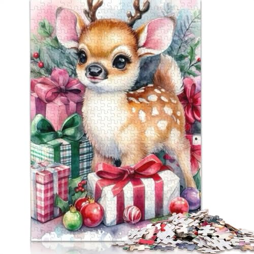 Frohe Weihnachten Puzzle, herausfordernd und knifflig, 100 Prozent recycelter Karton, Puzzle für Erwachsene, Teenager, Geburtstagsgeschenk, 1000 Teile (75 x 50 cm) von POLIUAWS