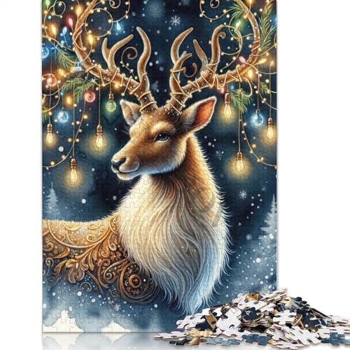 Frohe Weihnachten Puzzle, kreative Spiele, 100 Prozent recycelter Karton, Puzzle für Erwachsene, 1000 Teile (75 x 50 cm) von POLIUAWS