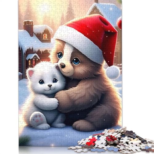 Frohe Weihnachten Puzzle, rechteckige Pappe, 100 Prozent recycelte Pappe, Puzzle für Erwachsene und Kinder, 1000 Teile (75 x 50 cm) von POLIUAWS