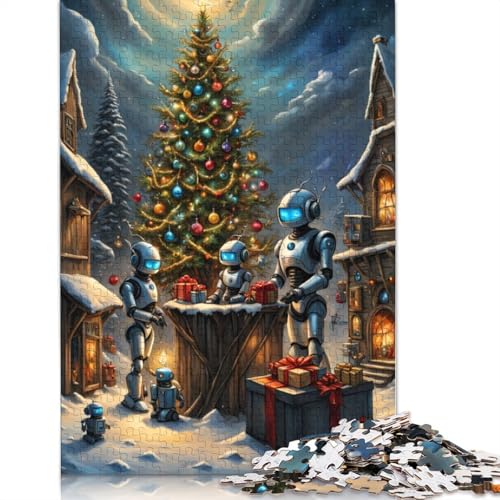 Frohe Weihnachten Puzzle, schwieriges Hartpapier, rechteckiges Puzzle für Erwachsene und Kinder, einzigartiges Geschenk, 1000 Teile (75 x 50 cm) von POLIUAWS