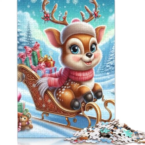 Frohe Weihnachten Puzzle DIY Spiel Papier Rechteckiges Puzzle für Jungen oder Mädchen Geburtstagsgeschenk 1000 Teile (75x50cm) von POLIUAWS