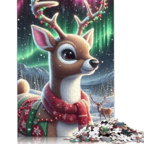 Frohe Weihnachten Puzzle Premium 100% Recycling-Platte 100% Recycling-Karton Puzzle für Kinder und Erwachsene 1000 Teile (38 x 26 cm) von POLIUAWS