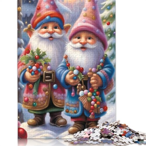 Frohe Weihnachten Puzzle Premium 100% Recycling-Platte 100% Recycling-Karton Puzzle für Kinder und Erwachsene 1000 Teile (75 x 50 cm) von POLIUAWS