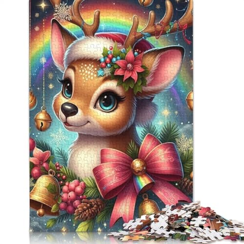 Frohe Weihnachten Puzzle Premium 100% Recycling-Platte 100% Recycling-Karton Puzzle für Kinder und Erwachsene 1000 Teile (75 x 50 cm) von POLIUAWS