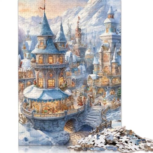 Frohe Weihnachten Puzzle Premium 100% Recycling-Platte 100% Recycling-Karton Puzzle für Kinder und Erwachsene 1000 Teile (75 x 50 cm) von POLIUAWS