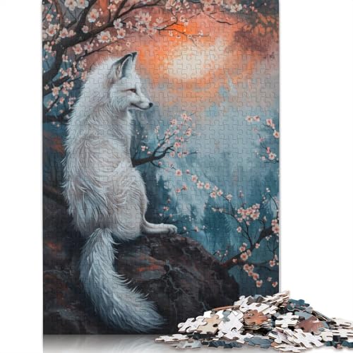 Fuchs, magisches Märchen, Sonne, 1000-teiliges Puzzle, Familienspaß für Erwachsene und herausforderndes Spiel, Stressabbau-Spiele, Geschenke, 1000 Teile (75 x 50 cm) von POLIUAWS