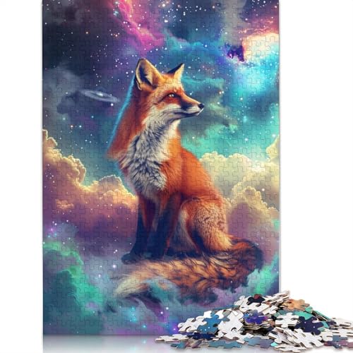 Fuchs in den Wolken Puzzle, buntes, Cooles Puzzle für Kinder ab 12 Jahren, 1000 Teile (75 x 50 cm) von POLIUAWS