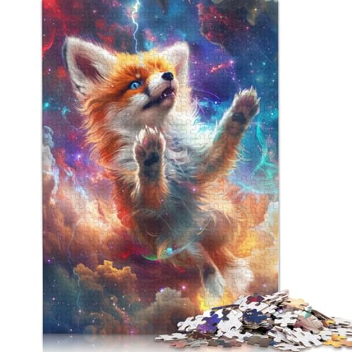 Fuchs in der Galaxie, Puzzle, präzises, ineinandergreifendes Papier, rechteckig, für Jungen oder Mädchen, 1000 Teile (75 x 50 cm) von POLIUAWS