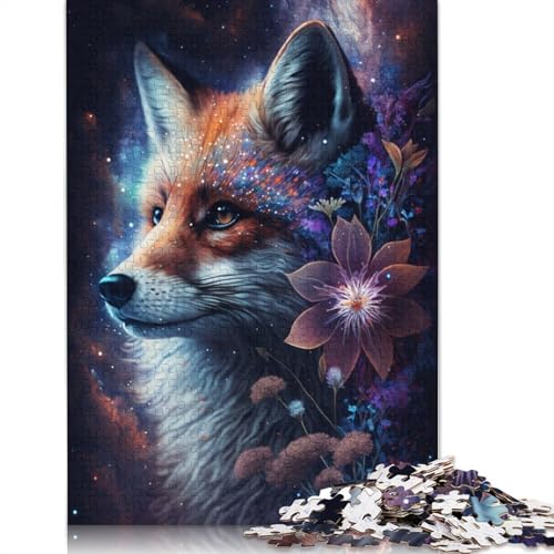 Fuchs- und Blumen-Puzzles für Erwachsene ab 18 Jahren, Lernspiele, Puzzle für Erwachsene und Kinder, 1000 Teile (75 x 50 cm) von POLIUAWS