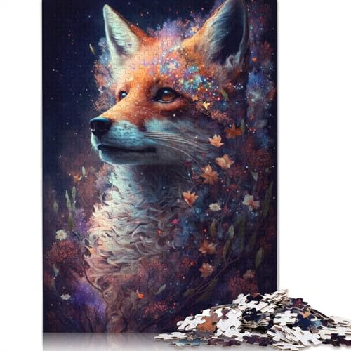 Fuchs- und Blumen-Puzzles für Erwachsene ab 18 Jahren, Lernspiele, Puzzle für Erwachsene und Kinder, 1000 Teile (75 x 50 cm) von POLIUAWS