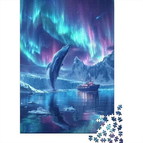 Galaktische Wale Puzzle 1000 Teile für Erwachsene und Jugendliche, Papierpuzzle für Erwachsene und Jugendliche, 1000 Teile Lustige Puzzle (38x26cm) von POLIUAWS