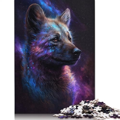 Galaxy African Hyena 1000-teiliges Puzzle für Erwachsene, 100% Recyclingpapier, schwierige Puzzles für Kinder, 1000 Stück (75 x 50 cm) von POLIUAWS