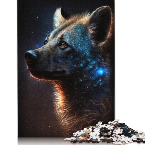 Galaxy African Hyena 1000-teiliges Puzzle für Erwachsene, 100% Recyclingpapier, schwierige Puzzles für Kinder, 1000 Stück (75 x 50 cm) von POLIUAWS