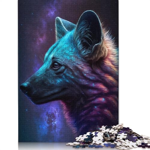 Galaxy African Hyena Puzzle für Erwachsene, Premium-Puzzle aus 100% recyceltem Brett, schwierige Puzzles für Kinder ab 12 Jahren, 1000 Teile (75 x 50 cm) von POLIUAWS