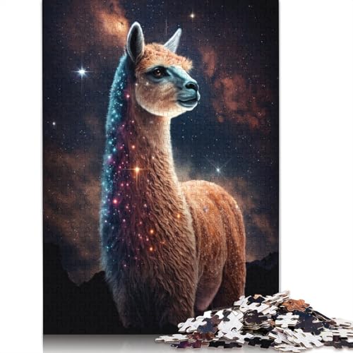Galaxy Alpaca Space 1000 Puzzles für Erwachsene, Stressabbau, Puzzlespiele für Erwachsene, für Erwachsene und Kinder, 1000 Teile (75 x 50 cm) von POLIUAWS