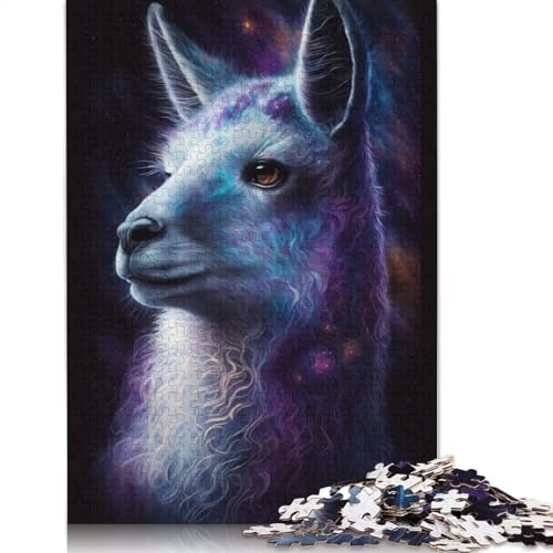 Galaxy Animal Alpaca 1000 Puzzles für Erwachsene, Spielzeug, Lernspiel, Herren-Puzzles für Erwachsene, Teenager, 1000 Teile (75 x 50 cm) von POLIUAWS