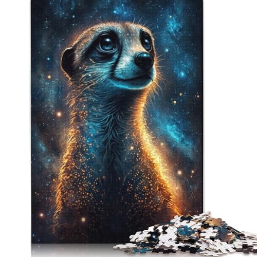 Galaxy Animal Erdmännchen-Puzzle für Erwachsene, kreative Spiele, Puzzle, Kinder, 1000 Teile (75 x 50 cm) von POLIUAWS