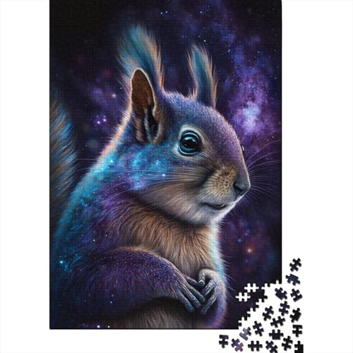 Galaxy Animal Squirrel 1000-teiliges Puzzle für Erwachsene, Denksportaufgaben für Erwachsene, ungewöhnliche Puzzles für Erwachsene für Erwachsene Kinder, 1000 Teile (38 x 26 cm) von POLIUAWS
