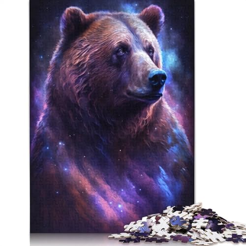 Galaxy Animals Braunbär-Puzzle für Erwachsene, Premium-Puzzle aus 100% recyceltem Brett, Problemlösungspuzzles für Erwachsene und Kinder, 1000 Teile (75 x 50 cm) von POLIUAWS