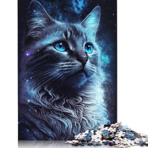 Galaxy Art Cat Puzzle für Erwachsene, kreative Spiele, Puzzle, Kinder, 1000 Teile (75 x 50 cm) von POLIUAWS