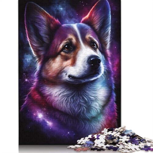 Galaxy Art Corgi Puzzle, Dekompressionsspielzeug, 100% recycelter Karton, Puzzle für Erwachsene, 1000 Teile (38 x 26 cm) von POLIUAWS
