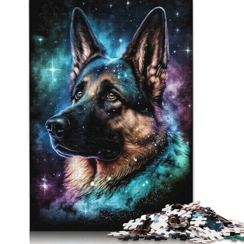 Galaxy Art Deutscher Schäferhund-Puzzle, Denksportaufgabe, Premium-Karton-Puzzle für Kinder und Erwachsene ab 12 Jahren, 1000 Teile (38 x 26 cm) von POLIUAWS
