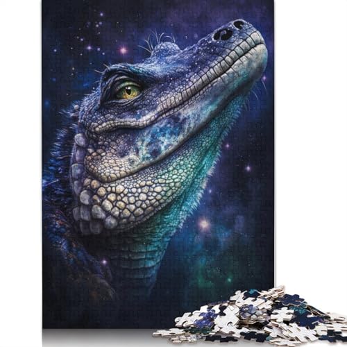 Galaxy Art Krokodil-Puzzle, Familienspaß, rechteckiges Papierpuzzle für Kinder und Erwachsene ab 12 Jahren, Geburtstagsgeschenk, 1000 Teile (38 x 26 cm) von POLIUAWS