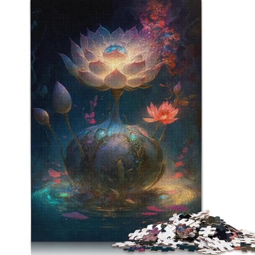 Galaxy Art Lotus Puzzle, Denksportaufgabe, rechteckiges Papierpuzzle für Erwachsene, 1000 Teile (75 x 50 cm) von POLIUAWS