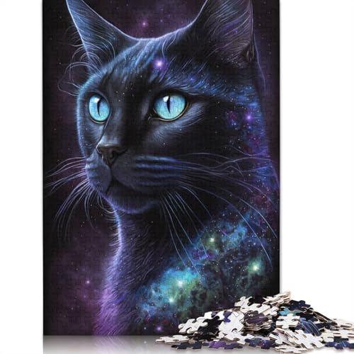 Galaxy Black Cat Puzzles für Erwachsene ab 18 Jahren, Lernspiele, Puzzle für Erwachsene und Kinder, 1000 Teile (75 x 50 cm) von POLIUAWS