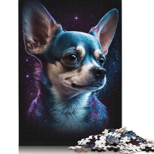 Galaxy Bunte Chihuahua-Puzzles für Erwachsene, Spielzeug, Lernspiel, schwierige Puzzles für Kinder ab 12 Jahren, 1000 Teile (75 x 50 cm) von POLIUAWS
