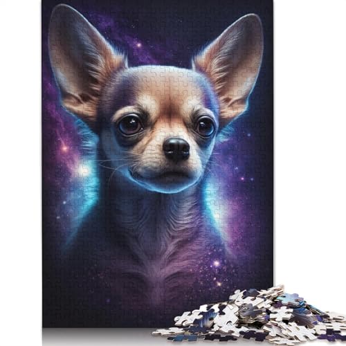 Galaxy Buntes Chihuahua-Puzzle für Erwachsene, Premium-Puzzle aus 100% recyceltem Brett, Problemlösungspuzzles für Erwachsene und Kinder, 1000 Teile (75 x 50 cm) von POLIUAWS
