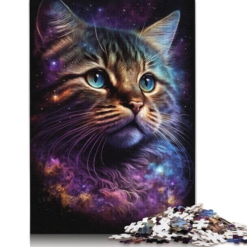 Galaxy Cat Puzzle DIY Spiel Papier Rechteckiges Puzzle für Jungen oder Mädchen Geburtstagsgeschenk 1000 Teile (75x50cm) von POLIUAWS