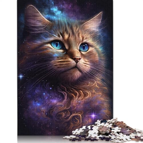 Galaxy Cat Puzzles, farbenfrohe, Coole Puzzles für Kinder ab 12 Jahren, 1000 Teile (75 x 50 cm) von POLIUAWS