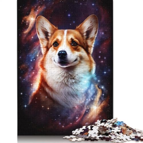 Galaxy Corgi Puzzle, rechteckiges Papppuzzle, Kinder ab 12 Jahren, 1000 Teile (75 x 50 cm) von POLIUAWS