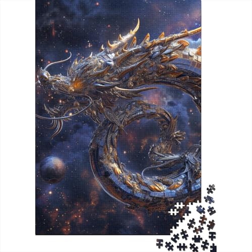 Galaxy Drache Puzzle 1000 Teile Holzpuzzle für Erwachsene Lernspiel Herausforderung Spielzeug 1000 Teile (75x50cm) von POLIUAWS