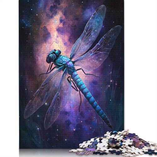 Galaxy Dragonfly Puzzle für Erwachsene, Premium-Puzzle aus 100% recyceltem Brett, schwierige Puzzles für Kinder ab 12 Jahren, 1000 Teile (75 x 50 cm) von POLIUAWS