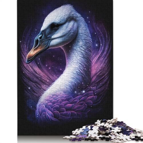 Galaxy Dream Swan Puzzle für Erwachsene, 100% Recyclingpapier, 1000 Teile, Puzzles für Erwachsene für Kinder, 1000 Teile (75 x 50 cm) von POLIUAWS