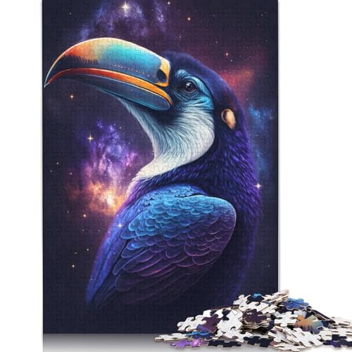 Galaxy Fantasy Toucan Puzzle für Erwachsene, Premium-Puzzle aus 100% recyceltem Brett, Problemlösungspuzzles für Erwachsene und Kinder, 1000 Teile (75 x 50 cm) von POLIUAWS