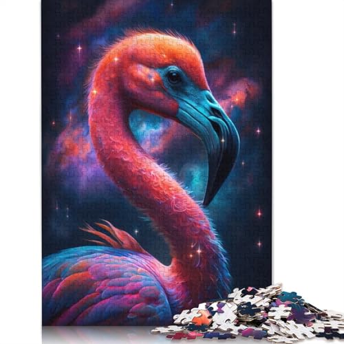 Galaxy Flamingo Puzzles, farbenfrohe, Coole Puzzles für Kinder ab 12 Jahren, 1000 Teile (75 x 50 cm) von POLIUAWS