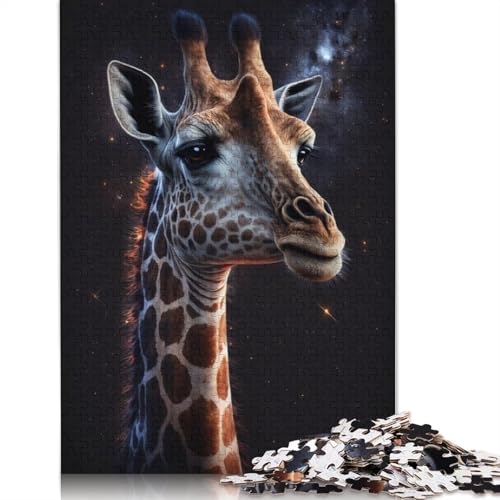 Galaxy Giraffe Puzzle für Erwachsene, Premium-Puzzle aus 100% recyceltem Brett, Problemlösungspuzzles für Erwachsene und Kinder, 1000 Teile (75 x 50 cm) von POLIUAWS